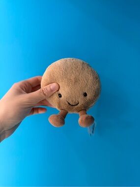 Jellycat Brown Smiling Round Plush with Corduroy Legs macaron